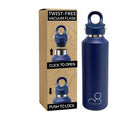 20 oz Insulated Water Bottle: Twist-Free Vacuum Stainless Steel thermal flask with Threadless Lockable Lid - Sweat-Proof & 36Hr Ice Retention - Anti-Scratch Coating & Leak Proof for Travel Gym Hiking - color: Blue