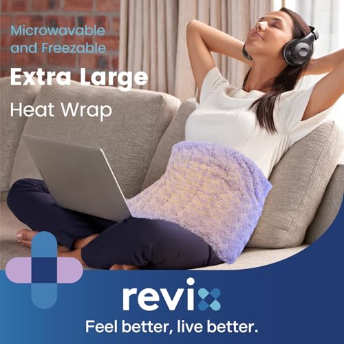 REVIX Extra Large Microwavable Heating Pad for Back, Heating Wrap, Purple - color: Purple