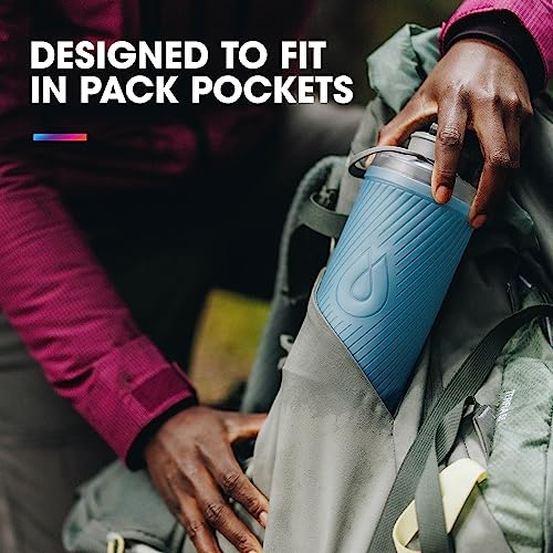 HydraPak Flux Collapsible Backpacking Water Bottle (750ml, 1L, 1.5L) - color: Redwood Red, style: 750ml/25oz