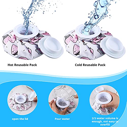 Honoson 4 Pack Reusable Ice Bag Hot Cold Bag Leakproof, Cute Fruit Style - style: Cute Fruit Style