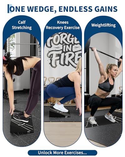 Squat Block Heel Elevated Slant Board for Calf Stretch Ankle Mobility Home