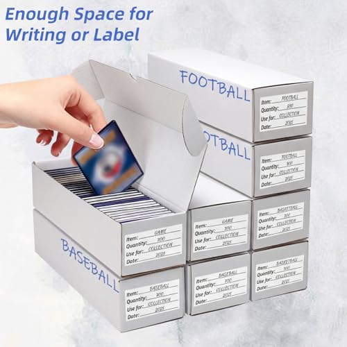 EXYGLO Trading Card Storage Box 25 Pack 700 Count 20pt with Dividers, 14.2x4.1x3.2 Inch Full White Cardboard Card Boxes for TCG/MTG/Sport Cards, Fit 3x4 Toploader Shipping or Storing