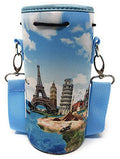 Made Easy Kit Neoprene Water Bottle Carrier Holder with Adjustable Shoulder Strap for Insulating & Carrying Water Container Canteen Flask Available in 5 Sizes (7 Wonders, L (32oz / 1.5L)) - color: 7 Wonders, size: Large 32oz