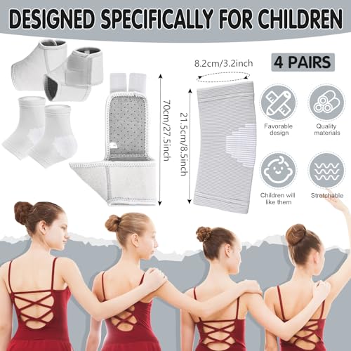 Tarpop 2 Pairs Kids Ankle Brace, Compression Sleeves, M+S, Grey - color: Grey, size: Small,Medium