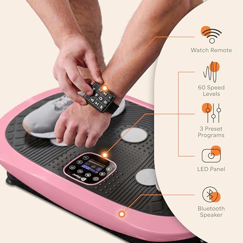 Lifepro Rumblex 4D Vibration Plate Exercise Machine with 7 Training Modes - color: Pink, size: Plus