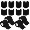 12 Pack Self Adherent Cohesive Wrap Bandages 2 Inches X 5 Yards, First Aid Tape, Elastic Self Adhesive Tape, Athletic, All Sports wrap Tape, Breathable Wound Tape, Bandage Wrap for Wrist, Ankle, Black - size: 12 Count (Pack of 1)