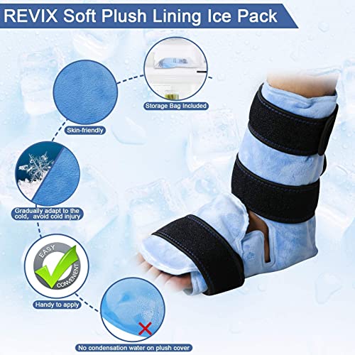 REVIX Ankle Ice Pack Wrap for Injuries Reusable Gel Ice Pack for Knees Pain Relief, Reusable Gel Ice wrap for Leg Injuries