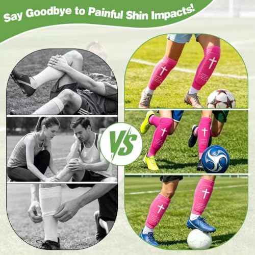 Soccer Shin Guards for Kids Youth and Adults, Honeycomb Padded - color: Pink, size: X-Small