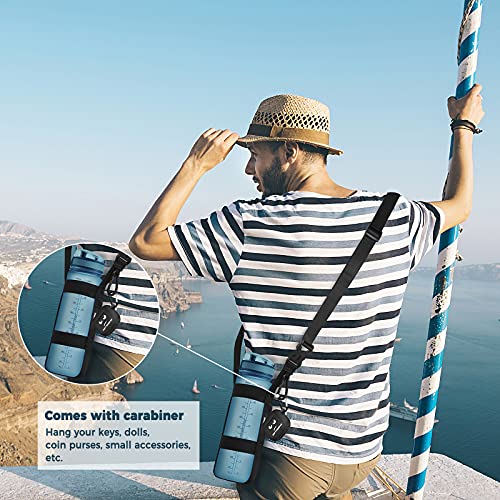 EasyAcc Water Bottle Holder Strap Sling, for Owala FreeSip 24 32 40 oz, Hydro Flask, Cirkul, Yeti, Stanley Flip, Universal Water Bottles, with Carabiner, for Walking Curise Travel (Bottle Excluded) - color: Fully Black
