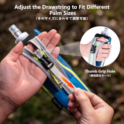 JEELAD Soft Folding Water Bottles TPU Collapsible Flask Ideal for Hydration Vest Running Hiking Cycling Outdoor - color: Black 500ml Handheld Bottle