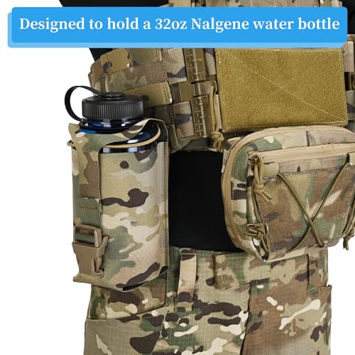 Water Bottle Pouch Molle,Water Bottle Holder with Quick Release Buckle for 32oz Water Bottle,Water Bottle Carrier for Backpack Belt Vest - color: CP