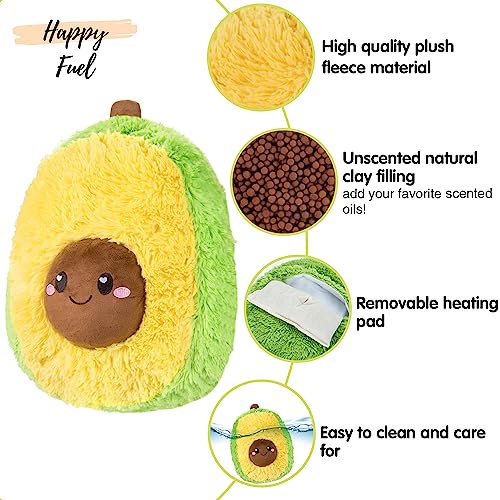 Avocado Microwavable Unscented 1.5 lbs Heating Pad For Women And Kids- Cute Soft Cozy Pillow Plush Heatable Warm Stuffed Animals- Kawaii Hot And Cold Plushie Food Toy- Avocado Gifts For Girls And Boys - color: Ava