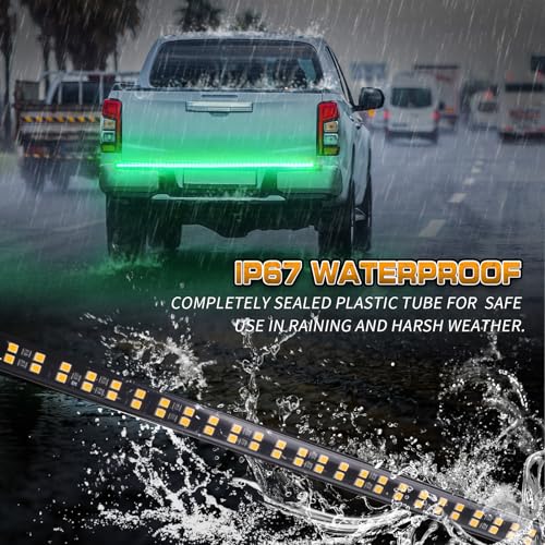 XRIDONSEN 60 inch Tailgate Lights Strip Green Strobe Lights - color: Green