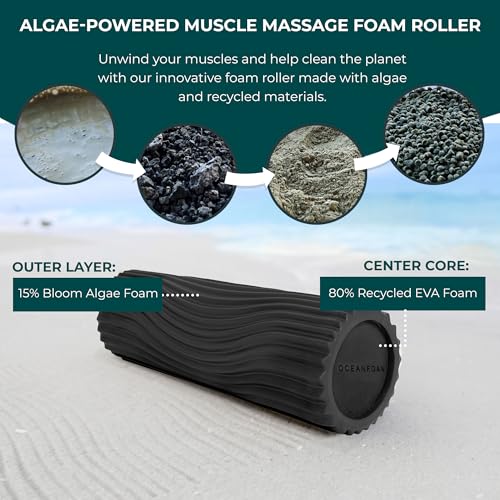 Oceanfoam Tidal Roller - Muscle Massage Foam Roller for Exercise (Charcoal) - color: Charcoal