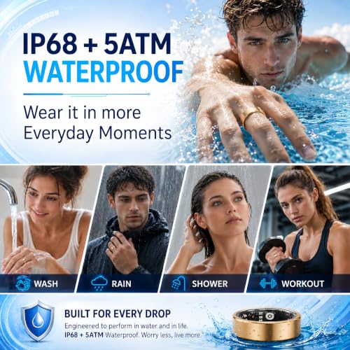 Smart Ring Fitness Tracker for Men & Women with Sleep, Heart Rate & SpO2 - color: Rose Gold, size: 10