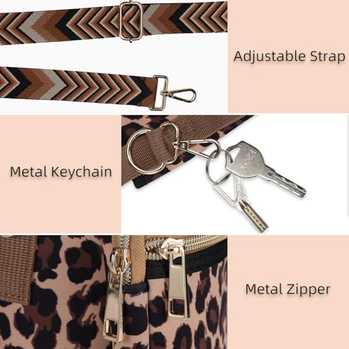 GOEWY Water Bottle Carrier Bag for Stanley Cup 40/30oz with Phone Pockets - color: Leopard（Upgraded with Gift Box）, size: 40oz