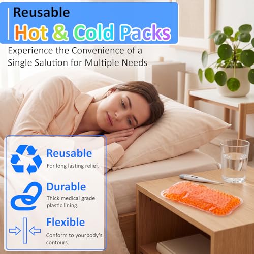 Trelaco 24 Pcs Multicolor Gel Bead Ice Pack 4 x 6 in Reusable Hot Cold Pack - color: 6 Colors