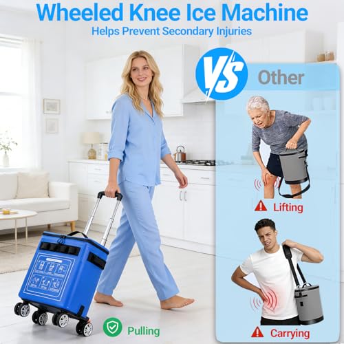 Portable Ice Machine for Knee After Surgery, Cold Therapy Machine w/Wheels