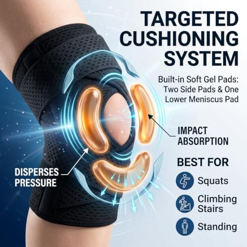 Bareform Meniscus Brace, Knee Brace Patellar Support (Black, XL) - size: XL