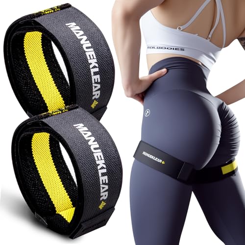 MANUEKLEAR Blood Flow Restriction Bands for Women Butt Lift - color: Black-Yellow