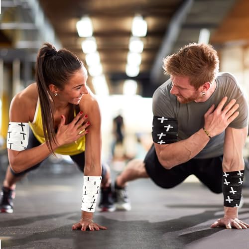 2Pcs Christian Athletic Tape 2in x 23ft Cross Sports Tape Religious Cotton Zinc Oxide Sports Wristbands Jesus Cross Wrist Tapes for Football Baseball Athlete Tennis Gymnastics First Aid Injury Wrap