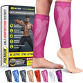 BLITZU Calf Compression Sleeves, Footless Compression Socks for Men & Women - color: Pink, size: 3XL