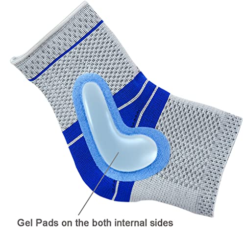 Luwint Ankle Brace for Kids 12-14 & Teenager - Foot Sleeve Support with Adjustable Wrap & Gel Stabilizer for Sprain Tendonitis and Basketball Sports (1 Piece)