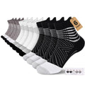 IRAMY Compression Ankle Support Socks Women - Wicking, Cushioned Athletic, Plantar Fasciitis Relief 2/3/6 Pairs - color: Black(2 Packs)+white(2 Packs)+grey(2 Packs), size: Small