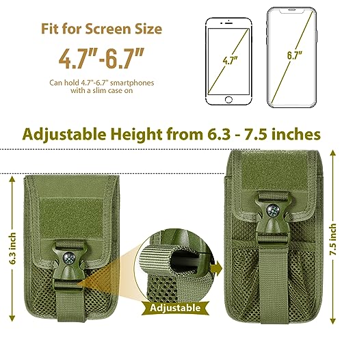 SOWHUP Tactical Molle Pouch Cell Phone Pouch Holster Small Utility EDC Pouch Gadget Organizer Bag - color: Army Green3