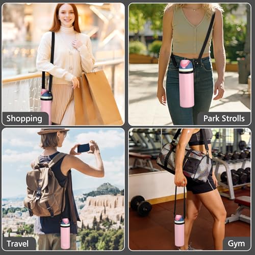 Accmor Water Bottle Strap Compatible with Owala Freesip Sway 30 oz 40 oz and Owala Freesip 24 oz 32 oz 40 oz, Adjustable Portable Water Bottle Handle Strap for Owala - color: black