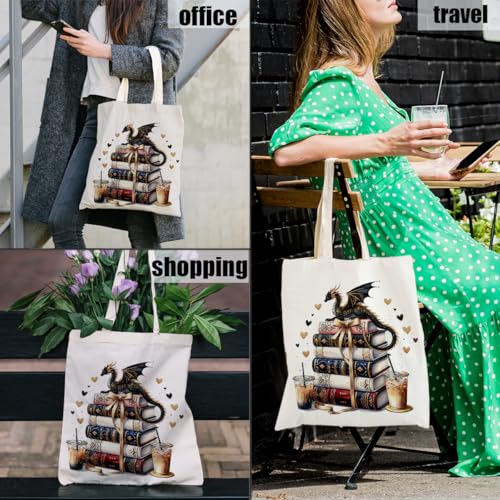 Canvas Tote Bag Gift for Women Girls Friends Shopping Beach Vacation Canvas Tote Bag - color: Dragon