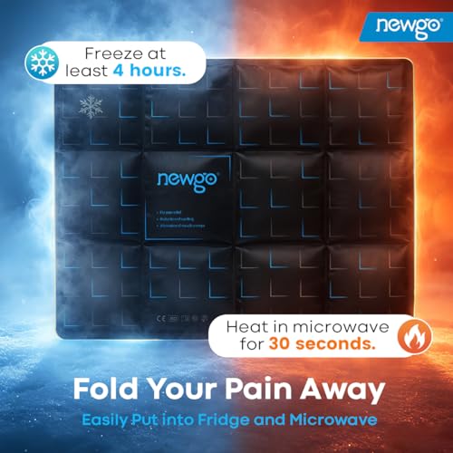 NEWGO Flexible Ice Pack for Injuries Reusable – 14.76"x11.22" Large Cold Pack for Knee, Back, Shoulder, Hip Pain Relief & Swelling – Soft Cold Compress for Surgery, Bruises, Sports Recovery