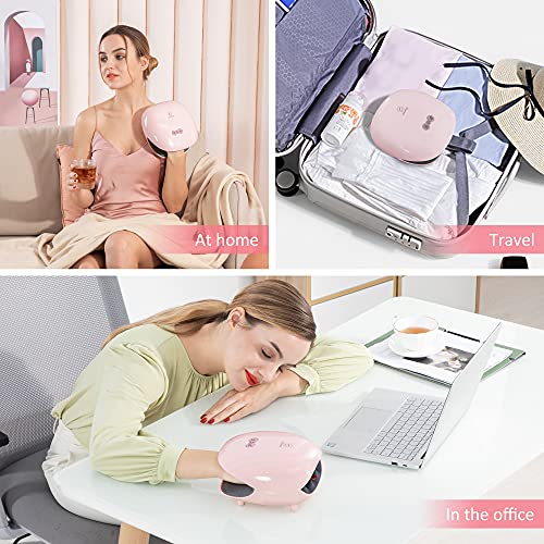 COMFIER Wireless Hand Massager with Heat -3 Levels Compression & Heating,Rechargeable Hand Massager Machine for Carpal Tunnel,Ideal Gifts for Women (Petal Pink) - color: Pink