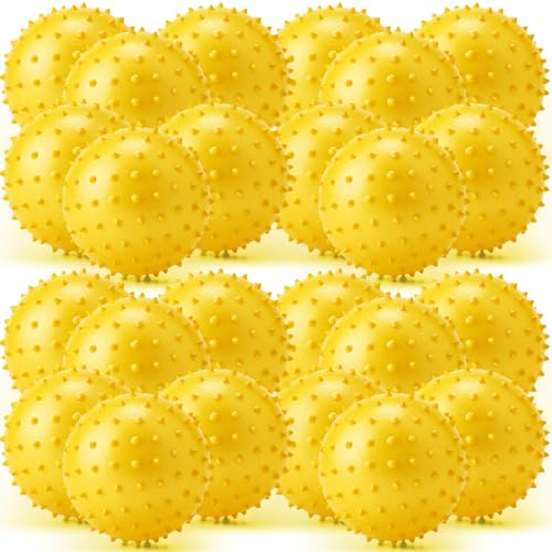 Jerify Knobby Balls Spiky Sensory Bouncy Balls Bulk - color: Yellow