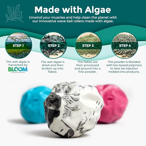 Oceanfoam Lacrosse Ball Massage Therapy, Marbled, Miami Blue, Hot Pink, 3pk - color: Pack of 3 (Black Marbled, Miami Blue, Hot Pink )