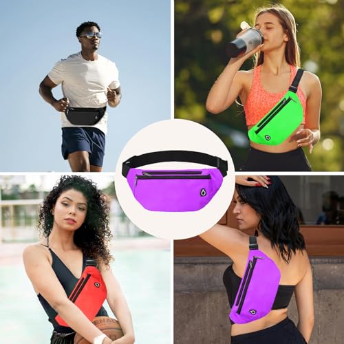 Fanny Pack for Women Men,Crossbody Water Resistant Sports Waist Bag Pack - color: 1pack-purple