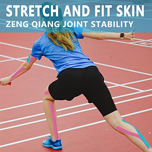 SOON GO Kinesiology Tape, 2IN x 16.4FT Uncut Athletic Tape, Waterproof Breathable Latex-Free, Muscle Recovery & Joint Support, Dark Blue (1/2/5 Rolls) - color: Dark Blue, size: 1 Count (Pack of 1)