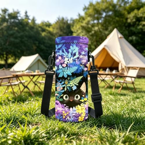 Neoprene Water Bottle Carrier Bag with Adjustable Strap, Insulated Bottle Holder for 24oz Bottles, Lightweight & Washable Bottle Sling for Walking, Hiking, Gym - color: XM-SHT-003