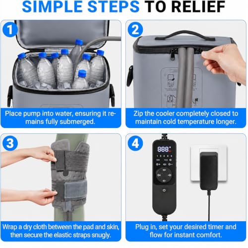 Programmable Timer Cold Therapy Machine for Knee with Quiet Pump - color: Gray