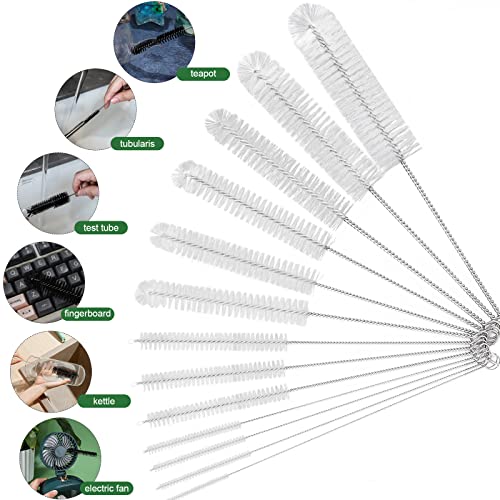 CiaraQ Bottle Cleaning Brushes, 8 Inch Nylon Tube Brush Set - color: White, size: 8.0 Inch (13pcs)