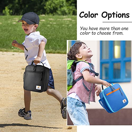 CaCTOUR Lunch Box Kids,2 Packs Insulated Lunch Bag for Girls Boys,Soft Bag Mini Cooler Back to School Thermal Reusable Lunch Bag for Work School Picnic (Blue & Black) - color: Black+Blue
