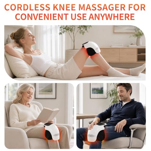 Cordless Knee Massager with Heat and Vibration for Pain Relief
