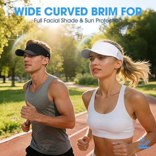 LONGLONG Sports Sun Visor Hat with Non-Slip Toggle Breathable for Women Men - color: White