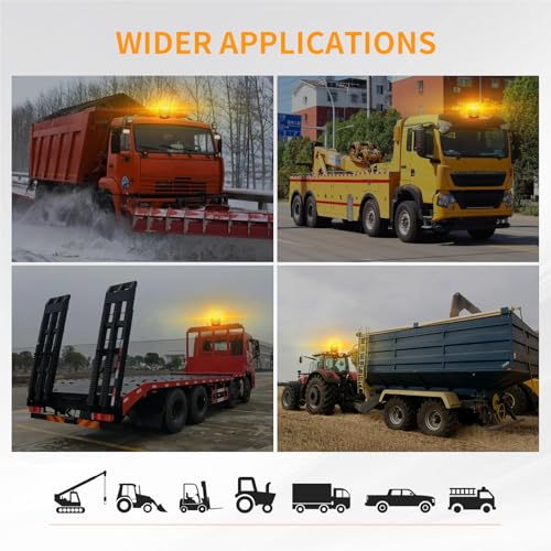 Amber Beacon Light, Rechargeable LED Strobe Lights for Trucks - color: Style 6