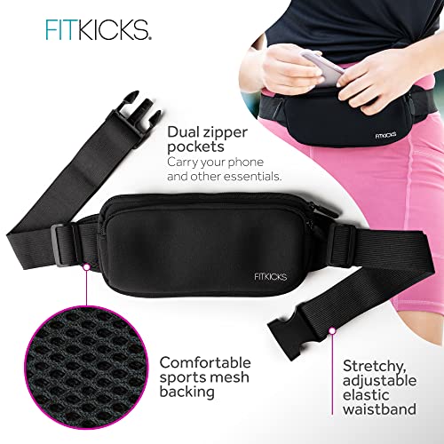 FITKICKS Fitzip Crossbody Fanny Pack, w Adjustable Strap - Black - color: Black