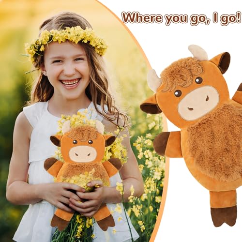 Microwave Heating Pad for Pain Relief, 16" x 11" Microwavable Heating Pads for Cramps, Back Pain, Neck Shoulder, Muscles, Knee, Joints, Natural Heat Pack Moist Heat, Highland Cow with Round Eyes - size: Highland Cow-3