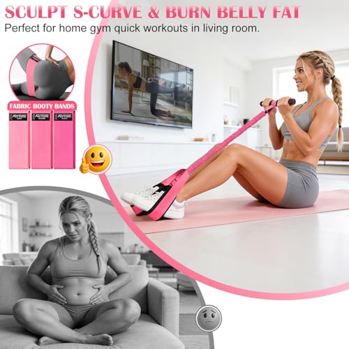 KUTIZE Booty Bands & Pedal Exercise Bands Resistance Bands Set for Women - color: 1-Pink Bands Set