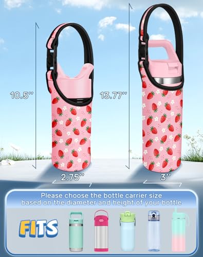 Miss Adola Kids Water Bottle Carrier, 14-20 Oz, Strawberry - color: Strawberry, size: Fits for 14-20 oz