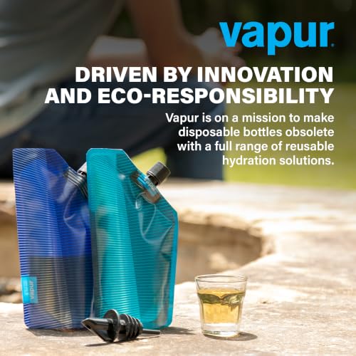Vapur Portable Flask, Discrete Collapsible Flask With Pour Spout, Enjoy Your Beverage On The Go, Perfect for Tailgates, Cruises, Concerts and Camping, 10 Ounce, Teal, Pack of 1