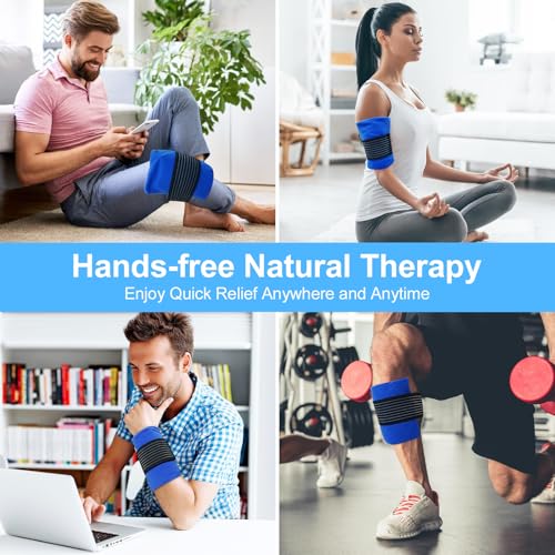 Reusable Gel Ice Packs with Wrap, 2 Pack 1 Wrap 6.3"x5.1" - style: 6.3"x5.1", 2 PACK + 1 Wrap